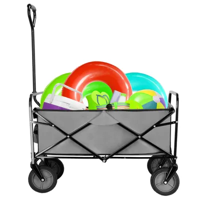 Produktbild von Bollerwagen Handwagen Transportwagen Gartenwagen mit Griff Tragfähigkeit bis zu 80 kg Faltbar