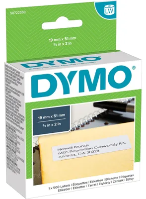 Immagine prodotto di DYMO LabelWriter MultiPurpose - Bianco - 19 x 51 mm 500 etichette (1 rotolo x 500) etichette multiuso - per DYMO LabelWriter 310, 315, 320, 330, 400, 450, 4XL, SE450, Wireless