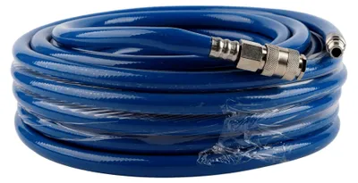 Produktbild von 15 m blauer flexibler pneumatischer PVC-Schlauch mit Schnellanschluss für Luftkompressoren