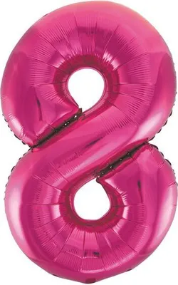 Produktbild von Folienballon Zahl 8 pink ca. 86 cm