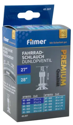 Produktbild von Filmer Fahrrad Schlauch Dunlop Ventil Fahrradschlauch hermetisch 28 Zoll