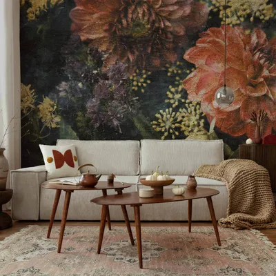 Produktbild von Selbstklebende Folie Fototapete - Retro Flowers - First Variant 441x315 cm Blumen b-C-10121-a-a