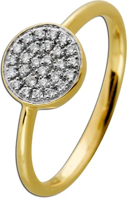 Produktbild von Diamantring Gold 585 14 Karat Halo Diamanten 0.13ct TW VSI  20