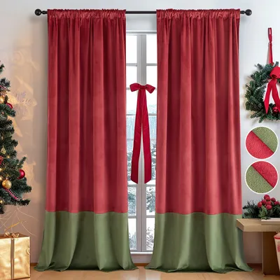 Produktbild von Samtvorhänge Verdunkelungsvorhang Gardinen Samt mit Ösen Blickdicht für Wohnzimmer Blackout Curtains Thermovorhang Schalldämmend Schlafzimmer 2er Set H 213 x B 132 cm