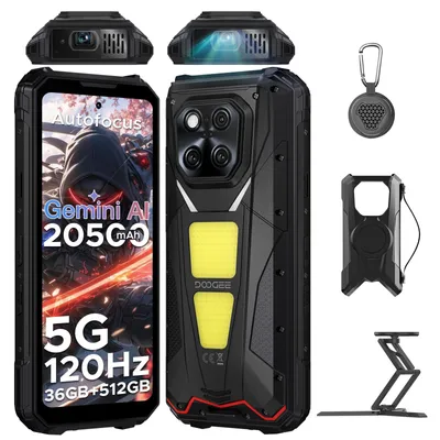 Obrázek produktu pro DOOGEE V Max Play 5G: Outdoor smartphone s Androidem 15, odolné (IP68/IP69K), 6,78" displej s obnovovací frekvencí 120 Hz, baterie 20500 mAh, 36 GB RAM a 512 GB úložiště, 200MP fotoaparát, NFC, čtečka otisků prstů, bez smlouvy