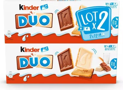 Zdjęcie produktu dla Ferrero kinder DUO 2 x 12 ciastek Family Pack z czekoladą 300g