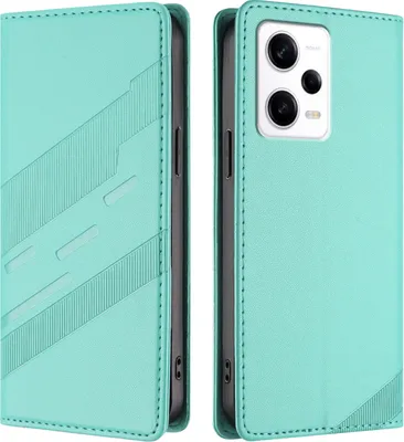 Produktbild von Hülle für Xiaomi Poco X5 Pro, Kunstleder Brieftaschen Handyhülle mit Kartenfach und Standfunktion Türkis
