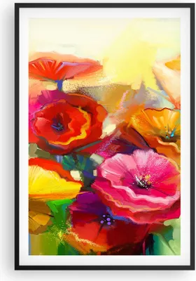 Produktbild von Gerahmtes Poster - Schwarzer Rahmen - Blumen Frühling Flora Garten - 61x91,5 cm - Wand Bild - Wanddeko - Wandbilder - Wandposter - Bilderrahmen - Bilder - Kunstdruck - Wandbild - P2BPA61x91-2877