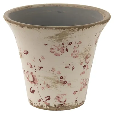 Productafbeelding van Clayre & Eef bloempot, diameter 12 cm, hoogte 11 cm, rozebeige keramiek, voor bloemen