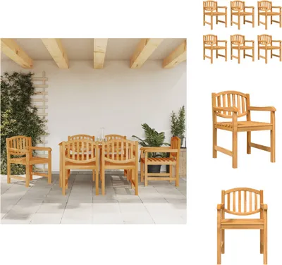 Immagine prodotto di vidaXL Sedie da giardino 6 pezzi 58x59x88 cm Legno massello Teak -  Sedie da giardino