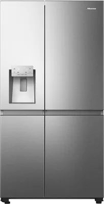 Produktbild von Hisense RS818N4TIE Side-by-Side, 632 Liter, No-Frost, Eis- und Wasserspender, Smarthome, silber Inox-Optik