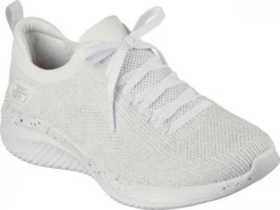 A white Skechers Ultra Flex 3.0 Daily Mood training shoe is shown against a white background.