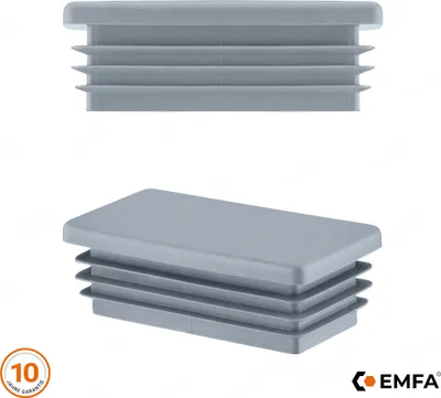 Produktbild von Lamellenstopfen rechteckig 30x18 mm Grau 1 Stück Rechteckstopfen Rohrstopfen rechteckig Endkappen