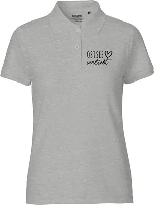 Produktbild von Huuraa Damen Polo Shirt Ostsee verliebt L Sport Grey Bio Baumwolle Fairtrade Poloshirt Geschenkidee