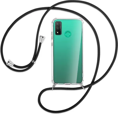 Produktbild von Handykette Backcover-Schutzhülle mit Band (Metall silberfarben) für Huawei P Smart 2020 - schwarz