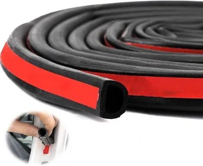 Productafbeelding van Zelfklevende D-profielen voor vrachtwagen- en personenautodeuren, 10 mm breed, 8 mm hoog, 4 meter lang