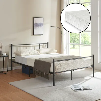 Produktbild von Metallbett mit Matratze 'Laos' 140x200 cm Schwarz