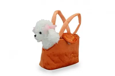 Obrázek produktu pro Pes/Pejsek v kabelce/tašce oranžové plyš 19x17cm