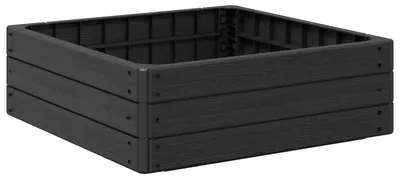 Image de vidaXL Jardinière surélevée noire, 75,5 x 75,5 x 25 cm, en polypropylène