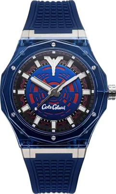 Produktbild von CARLO COLUCCI Herrenuhr Quarzuhr blau / rot onesize Herren 45 mm CC501-1