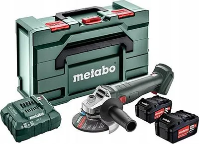 Zdjęcie produktu dla Zestaw akumulatorowej szlifierki kątowej Metabo 18V, 125 mm, 2 akumulatory 4.0Ah