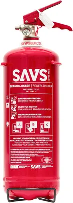 Produktbild von SAVS® Feuerlöscher Pulver 3 kg - 21A 113B C - Mit Halterung - Pulverlöscher