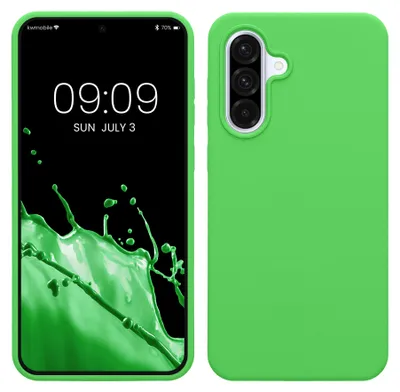 Produktbild von kwmobile Handyhülle für Samsung Galaxy A36 5G Hülle - Case Silikon - Kabelloses Laden - Schutzhülle Cover in Limettengrün