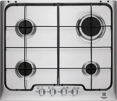 Immagine prodotto di Electrolux PX640XV, Argento, Acciaio inossidabile, Da incasso, 60 cm, A gas, Acciaio inossidabile, 4 zone/zone