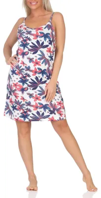 Zdjęcie produktu dla Damska koszula nocna bez rękawów na ramiączkach z kwiatowym nadrukiem - również w rozmiarach plus size;Allover.36