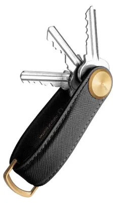 Obrázek produktu pro Orbitkey Key Organizer Pro z kůže Saffiano – organizér na klíče z černé kůže Saffiano