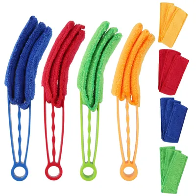 4er-Set Jalousienreiniger mit Mikrofasernbezug, 21 cm