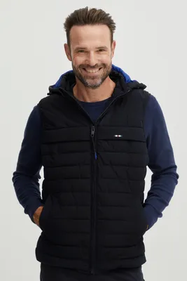 Produktbild von FQ1924 FQDanial Herren Weste Steppweste Outdoor Weste Leicht gesteppte Winterweste mit Kapuze Regular Fit
