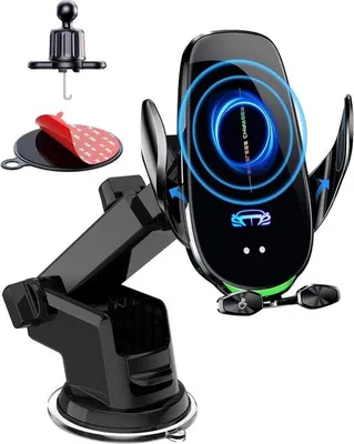 Obrázok produktu pre Držiak na autotelefón s bezdrôtovou nabíjacou stanicou 15 W Qi
