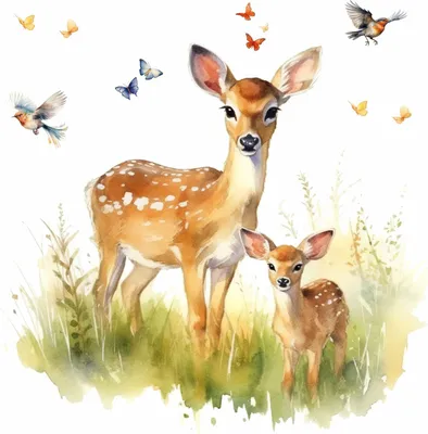 Produktbild von 244 Wandtattoo Reh Rehkitz auf Wiese - Größe 1250 x 1250 mm