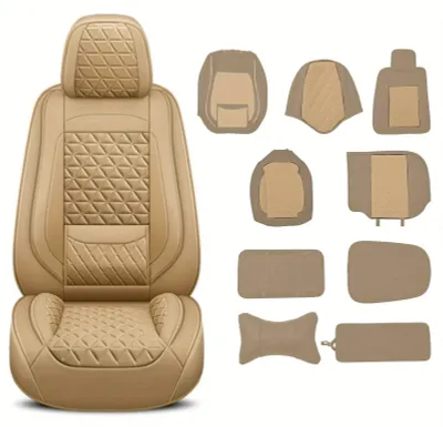 Immagine prodotto di Coprisedili – Set universale di cinque coprisedili in pelle traspirante, color beige