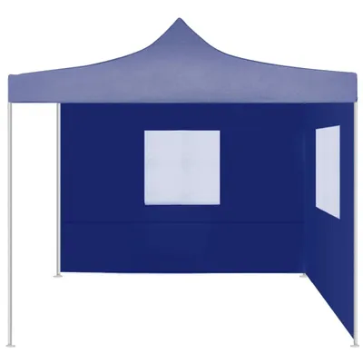 Immagine prodotto di Gazebo Pieghevole Professionale 2 Pareti 2x2m Acciaio Blu