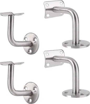 Produktbild von Halter Gepoliertes Chrom - Leuning Unterstützung - Treppen Sicherung - Massives Edelstahl - 9x5x0.1cm - Silber