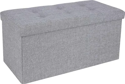 Produktbild von Hellgrauer MDF-Ottoman, 76x38x38cm
