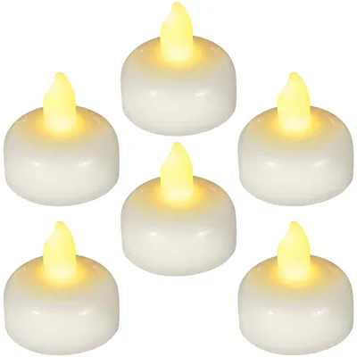 12 LED Schwimmkerzen, warmweiß, flackernd, wasserdicht, batteriebetrieben