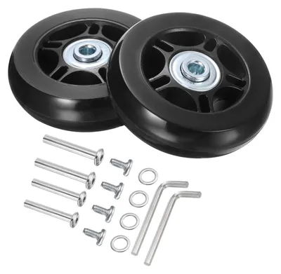 Image de Omgoods - Roues de remplacement pour valises - Roues en caoutchouc avec roulements, 70 mm, noires
