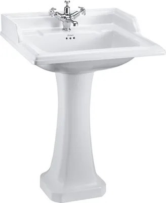 Produktbild von Casa Padrino Art Deco Waschbecken mit Sockel 65 x 57,5 x H. 92 cm - Luxus Hotel Kollektion