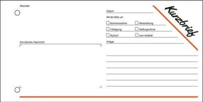 Produktbild von SIGEL KF213 Kurzmitteilungen, »Kurzbrief«, 1/3 A4 q, mit Blaupapier, 100 Blatt