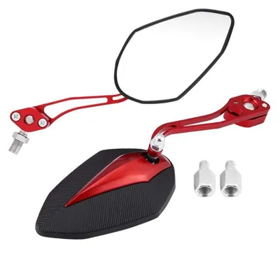 Produktbild von Motorrad Rückspiegel Set 1 Paar 8mm 10mm Universal Lenkerendspiegel Rot