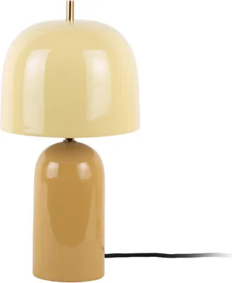 Zdjęcie produktu dla Motyw przewodni – lampa stołowa Rico – kolor ochra – Ø20 cm Lampa stołowa – lampa nocna, salon, sypialnia