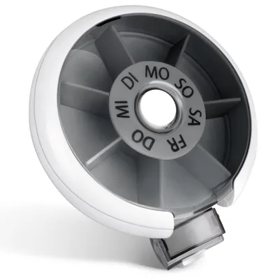 Productafbeelding van Pillendoos - Ronde pillendoos 7 dagen - Tablettenbox - 9 cm - Zwart