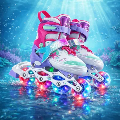 Produktbild von 4-in-1 Kinder-Schlittschuhset, verstellbare Größe M (35-38)
