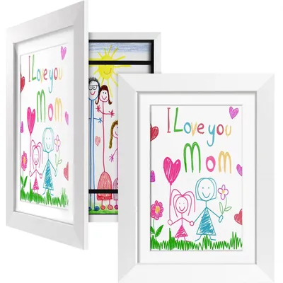 Image de Cadre photo pour enfants A4 - Cadre de présentation pour dessins et œuvres d'art
