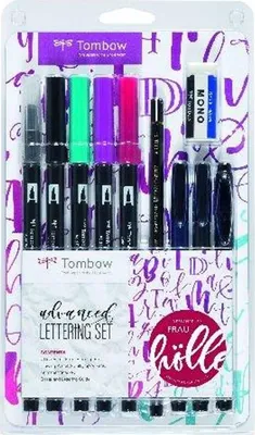 Produktbild von Tombow LS-ADV, Fein / Mittel, Schwarz, Blau, Rot, Violett, Rundspitze & Bürstenspitze, Mehrfarbig, Rund, Polypropylen (PP)
