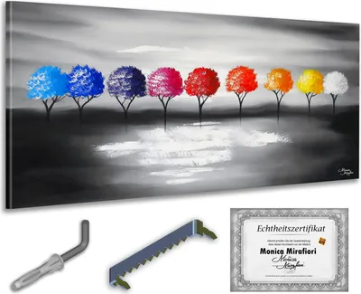 Produktbild von Monica Mirafiori I 100% HANDGEMALT I Gemälde "In Bloom" 120x60cm | Gemälde Handgemalt | Acrylgemälde | Sehr Großes Acrylbild I Moderne Kunst I Kunstbilder