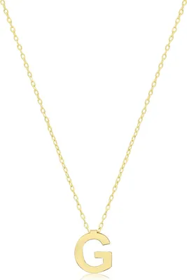 Produktbild von Stylische 9 Karat (375) Gold Buchstaben / Initiale Damen - Anhänger mit Kette - 42cm; TRS35951LTG